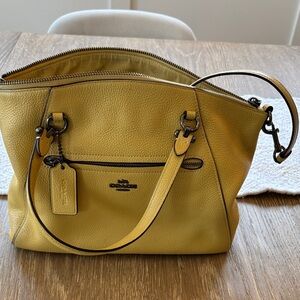 Coach Mustard Leather Shoulder Bag